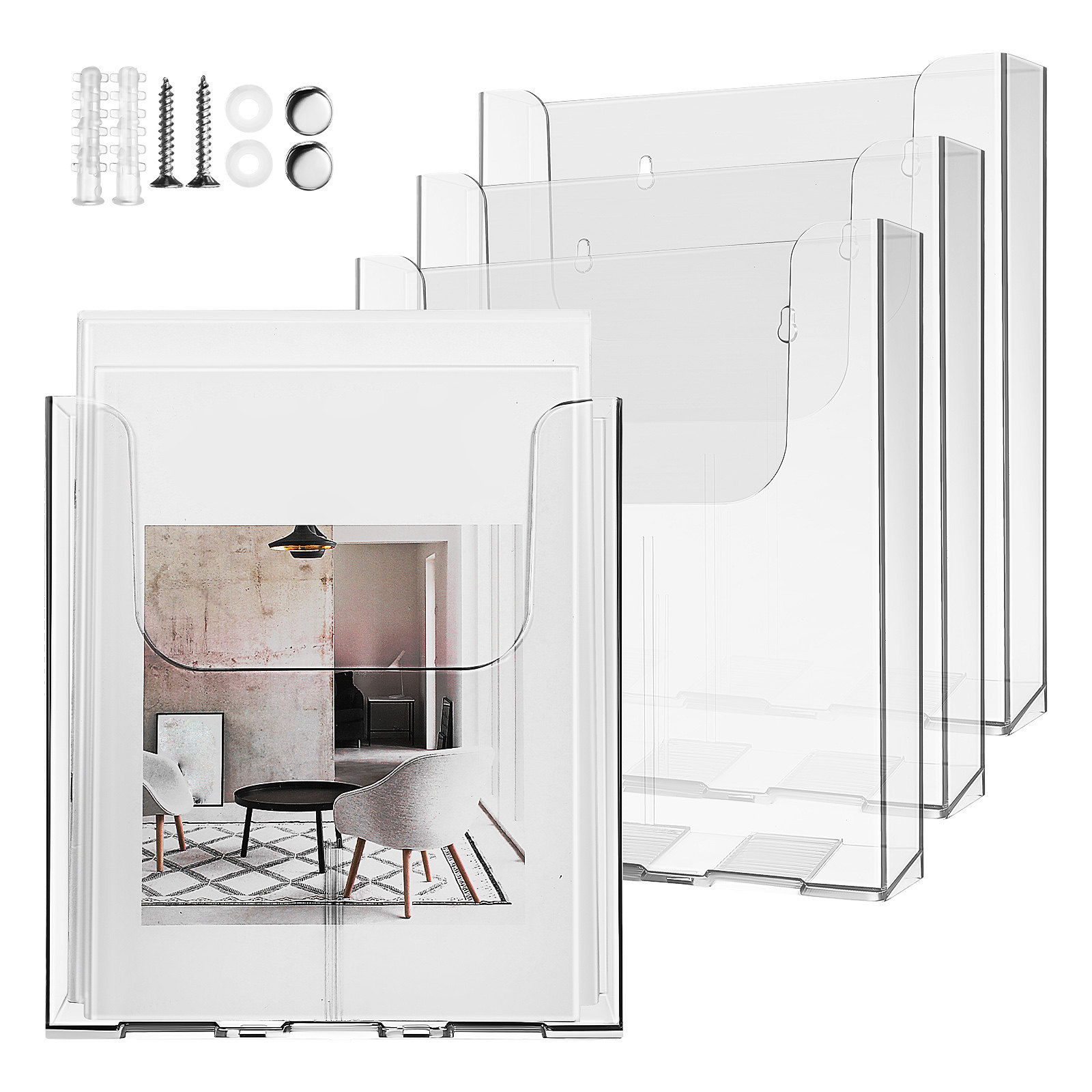 Document Holder Stand - 4 قطع من منظمات الحائط المصنوعة