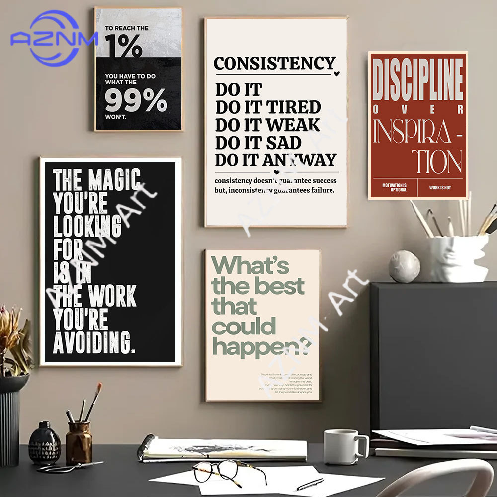 ملصقات فنية ملهمة بعبارات تحفي - مراجعة Home Office Room Inspiration وسعره
