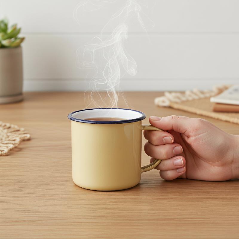 أكواب شرب مطلية بالمينا متينة  - مراجعة Home Office Logo وسعره