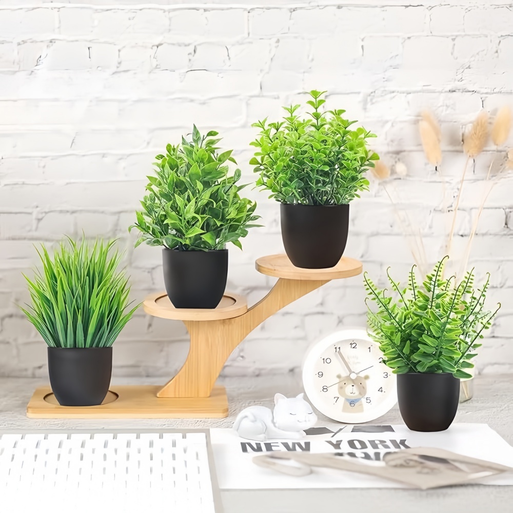 مجموعة من 4 نباتات اصطناعية صغ - مراجعة Home Office Layout وسعره
