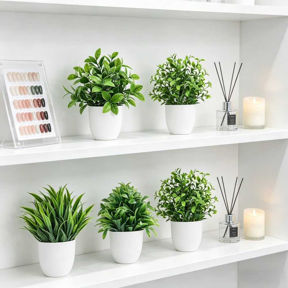 مجموعة من 4 نباتات اصطناعية صغ - مراجعة Home Office Layout وسعره