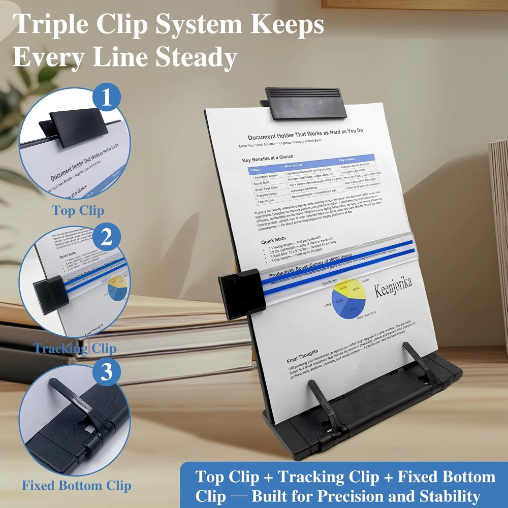 حامل مستندات مكتبي قابل للتعدي - مراجعة Document Holder Stand وسعره