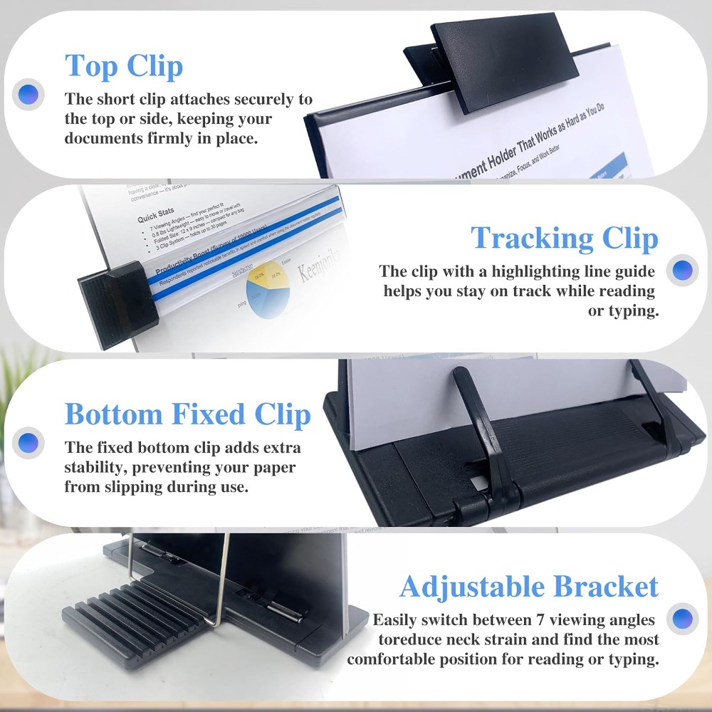 حامل مستندات مكتبي قابل للتعدي - مراجعة Document Holder Stand وسعره