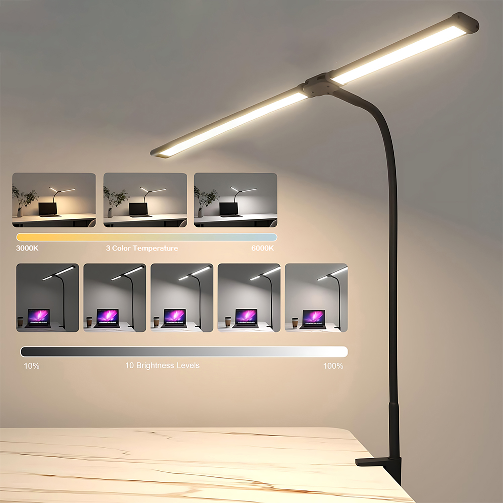 مصباح مكتب LED مزدوج الرأس مع  - مراجعة Home Office Work Table وسعره